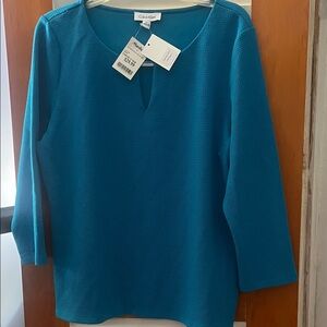 Calvin Klein Blue Textured Blouse